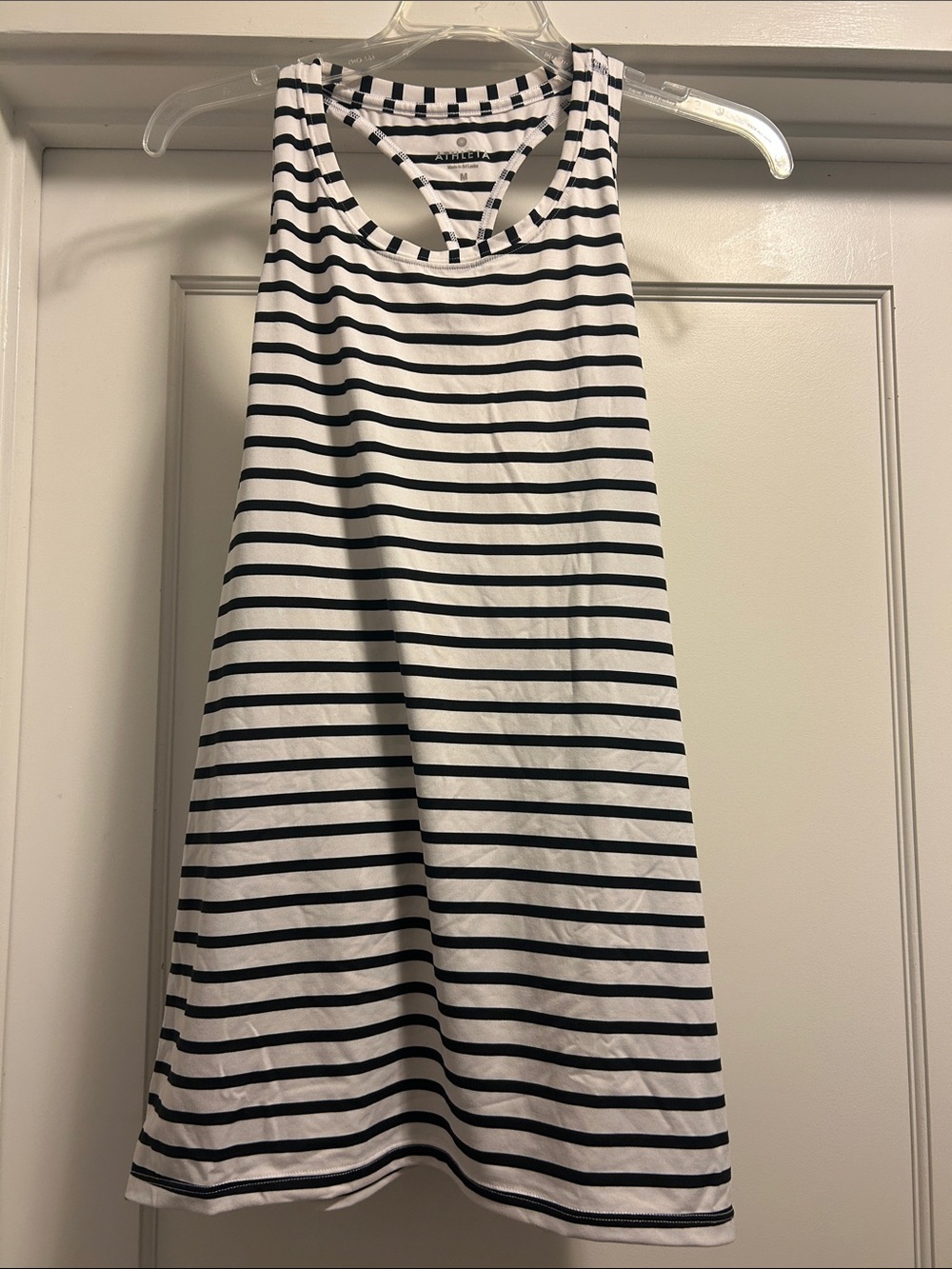 Athleta Black & White Striped Women’s Racerback Tank - Medium, NWOT